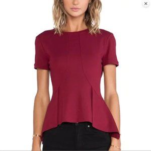 BCBGMaxAzria scarlet peplum top Size S